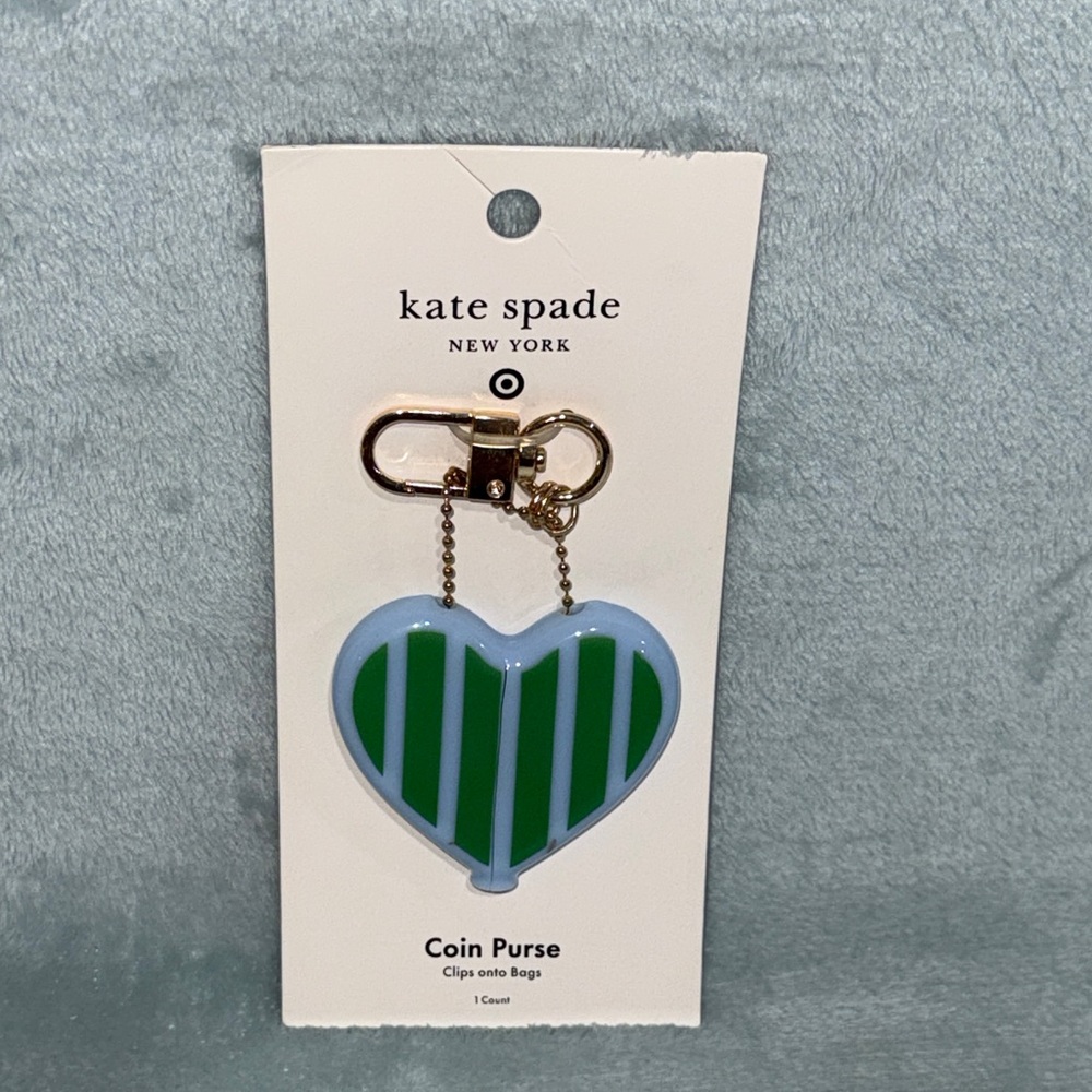 kate spade Target Green and Blue Heart Coin Pouch